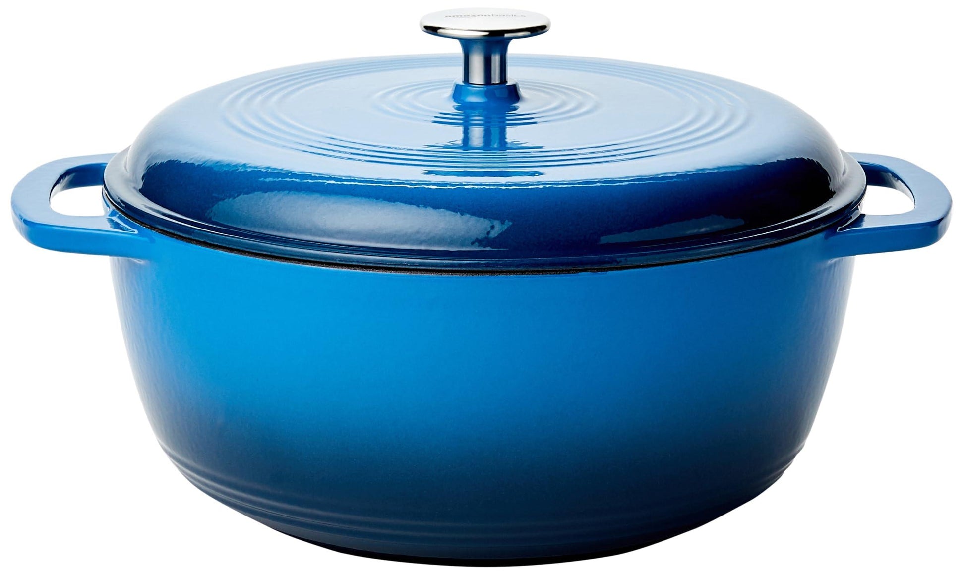 Amazon Basics Enameled Cast Iron Covered Round Dutch Oven, 6-Quart, Blue - CookCave