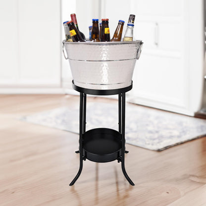 BREKX Stainless Steel Drink Tub with Stand (15-QT Steel Silver) - CookCave