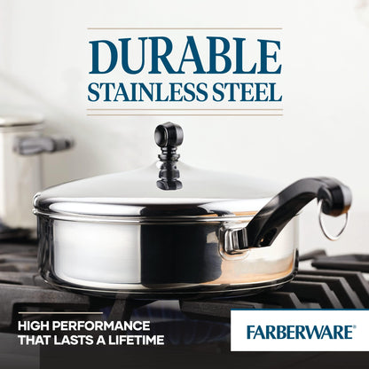 Farberware Classic Stainless Steel Fry Lid, Saute Pan (2.75 Quart), Silver - CookCave