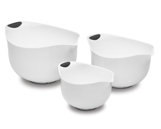 Cuisinart Set of 3 BPA-free Mixing Bowls, White - CookCave