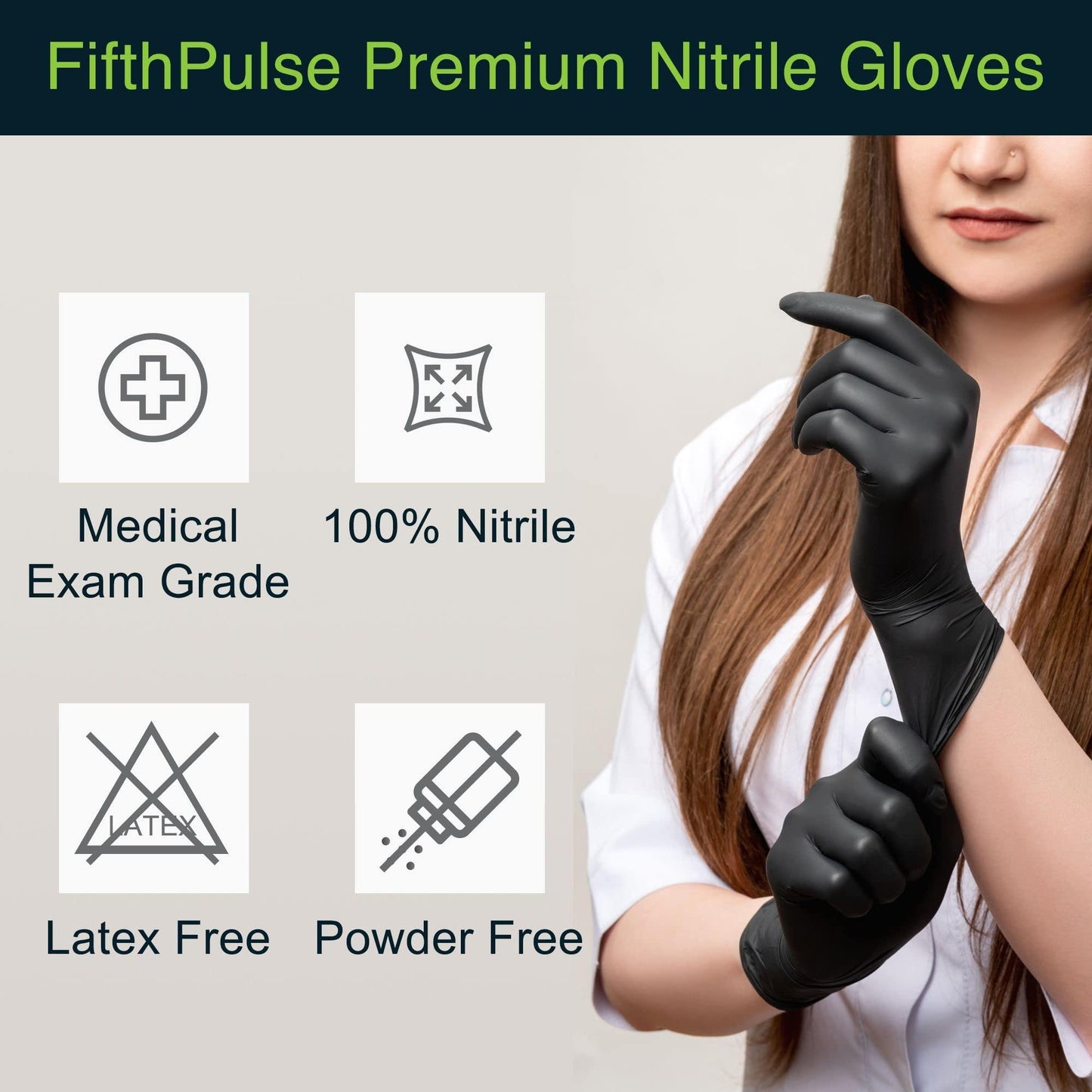 Disposable Black Nitrile Gloves Medium 50 Count - Extra Thick 4.5 Mil - Powder and Latex Free Rubber Gloves - Surgical Medical Exam Gloves - Food Safe Cooking Gloves - CookCave