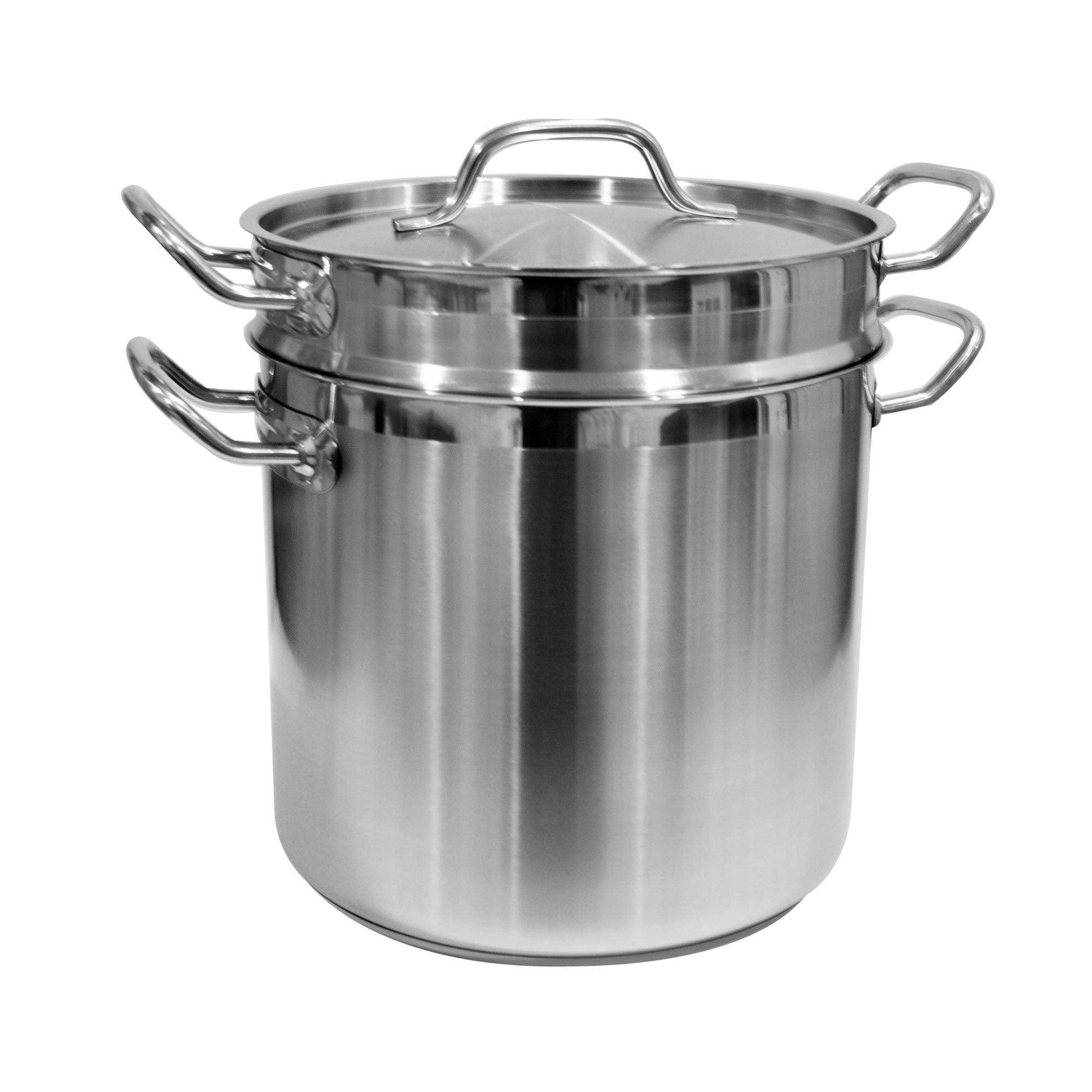 Update International (SDB-08) 8 Qt Induction Ready Double Boiler with Cover, Stainless Steel - CookCave