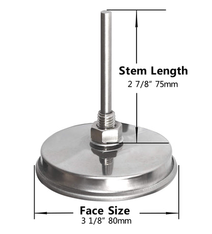 3 inch Charcoal Grill Temperature Gauge, Accurate BBQ Grill Smoker Thermometer Gauge Replacement for Oklahoma Joe's Smokers, and Smoker Wood Charcoal Pit, Large Face Grill Temp Gauge Thermometer - CookCave