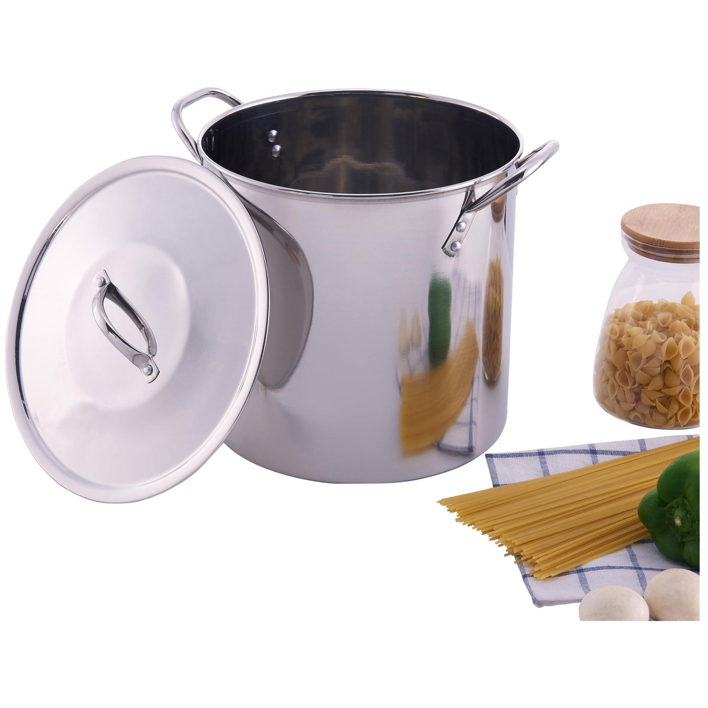 afeme 12-Qt Stainless Steel Stock Pot with Metal Lid - CookCave