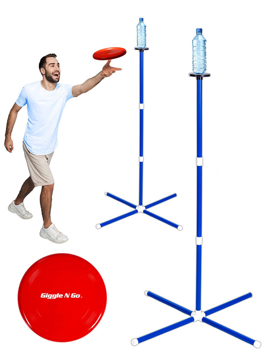Giggle N Go Yard Games for Adults and Kids - Outdoor Polish Horseshoes Game Set for Backyard and Lawn with Frisbee, Bottle Stands, Poles and Storage Bag﻿ - CookCave