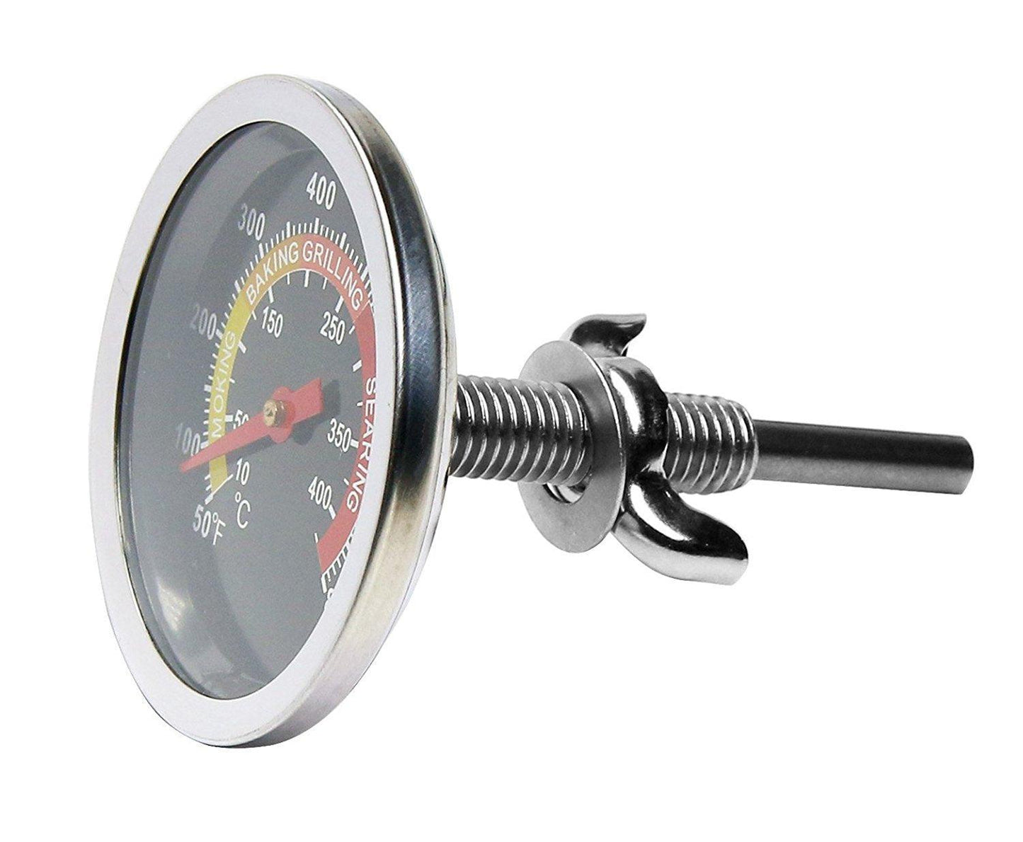 DOZYANT BBQ Charcoal Grill Smoker Temperature Gauge Pit Barbecue Thermometer Fahrenheit and Heat Indicator for Meat Cooking Port Lamb Beef, Stainless Steel Temp Gauge - CookCave