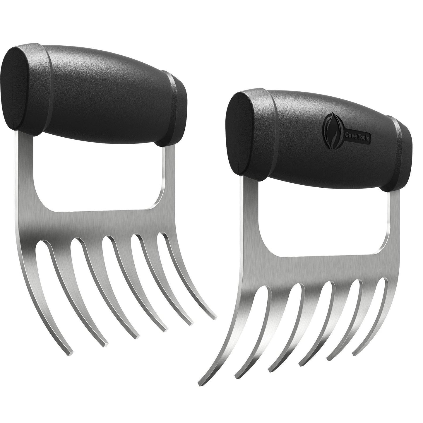 Cave Tools Metal Meat Claws for Shredding Pulled Pork, Chicken, Turkey, and Beef- Handling & Carving Food - Barbecue Grill Accessories for Smoker, or Slow Cooker - Knuckle Grip - CookCave