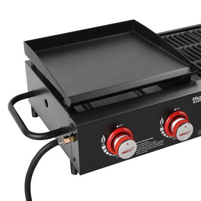 Royal Gourmet GD4002T Tailgater Tabletop Gas Grill Griddle, 4-Burner Portable Propane Grill Griddle Combo, for Backyard or Outdoor BBQ Cooking, 40,000 BTU, Black - CookCave