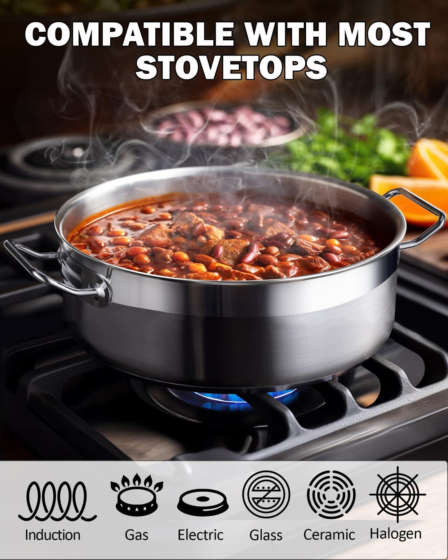 Cooks Standard Deep Sauté Pan with Lid, 4-Quart Professional Deep Frying Pan 18/10 Stainless Steel Chef’s All Purpose Pan with Cover, Compatible with All Stovetops - CookCave
