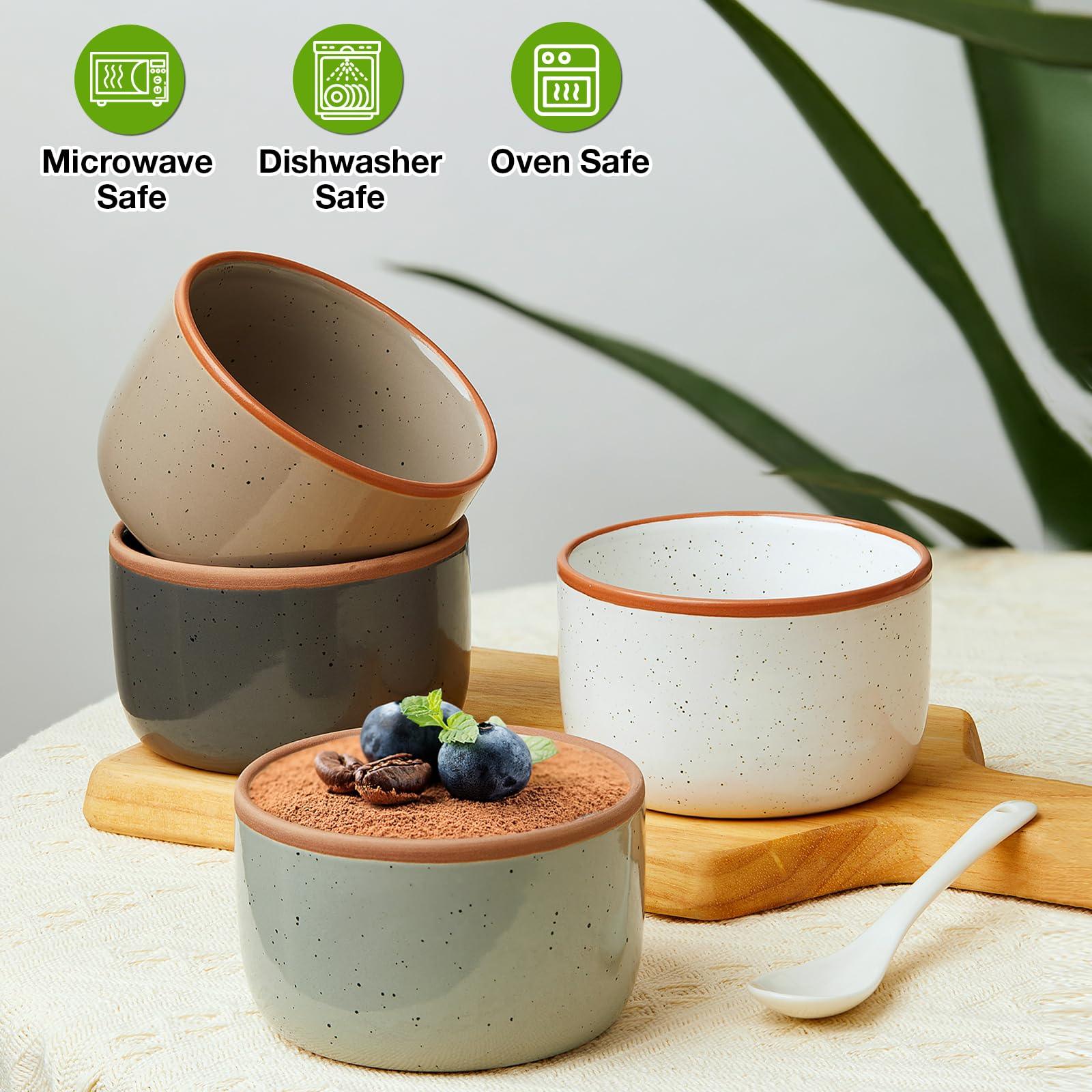 Morandi Color Ramekins Set of 6, 6 oz Creme Brulee Ramekins Oven Safe, Porcelain Ramekins Bowls, Mini Cheesecake Pans, Small Baking Dish, Dipping Sauce Bowls, Ramekins for Baking Souffle, Ice Cream - CookCave