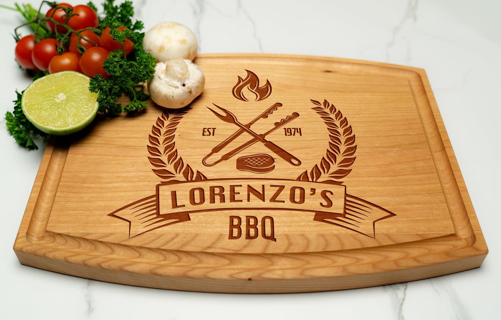 Personalized Dad Cutting Board - Custom Wood Grill Board For BBQ Masters - Unique Barbeque and Grilling Gift Idea for Fathers Day, Birthday, Anniversary, Christmas For Men, Husband, Dad, Grandpa, Him - CookCave