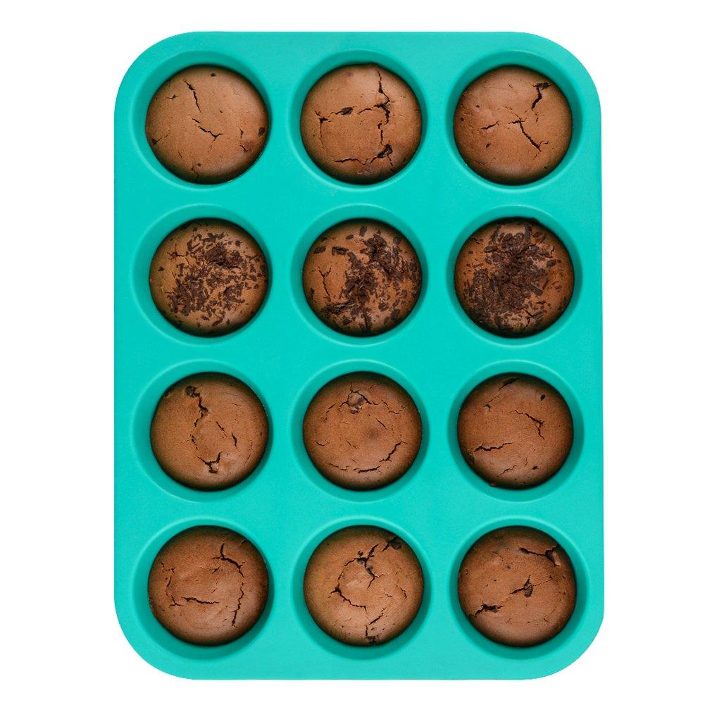 CAKETIME Silicone Muffin Pan Cupcake Set - Mini 24 Cups and Regular 12 Cups Muffin Tin, Nonstick BPA Free Food Grade Silicone Molds with 12 Silicone Baking Cups - CookCave