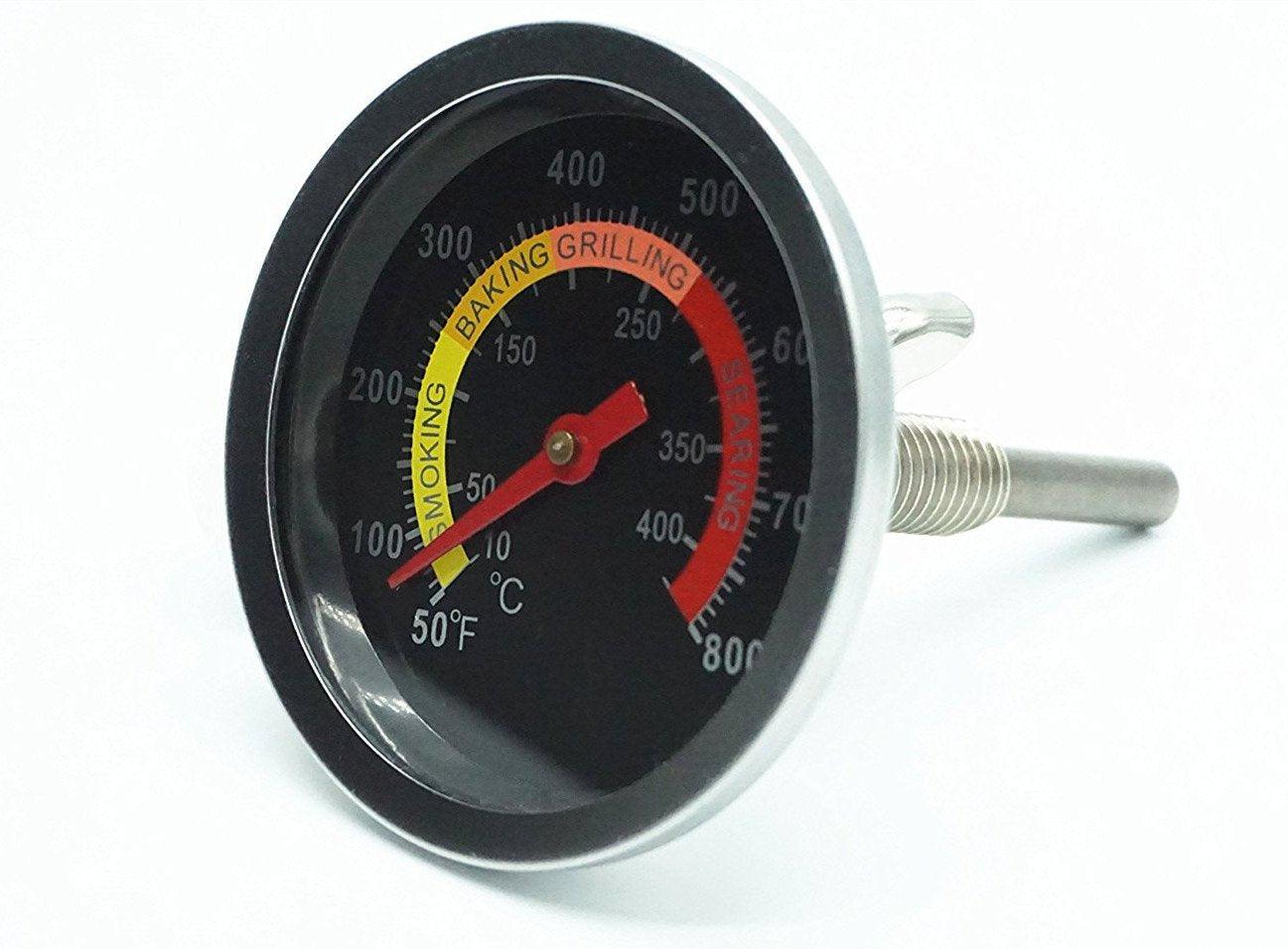 DOZYANT BBQ Charcoal Grill Smoker Temperature Gauge Pit Barbecue Thermometer Fahrenheit and Heat Indicator for Meat Cooking Port Lamb Beef, Stainless Steel Temp Gauge - CookCave