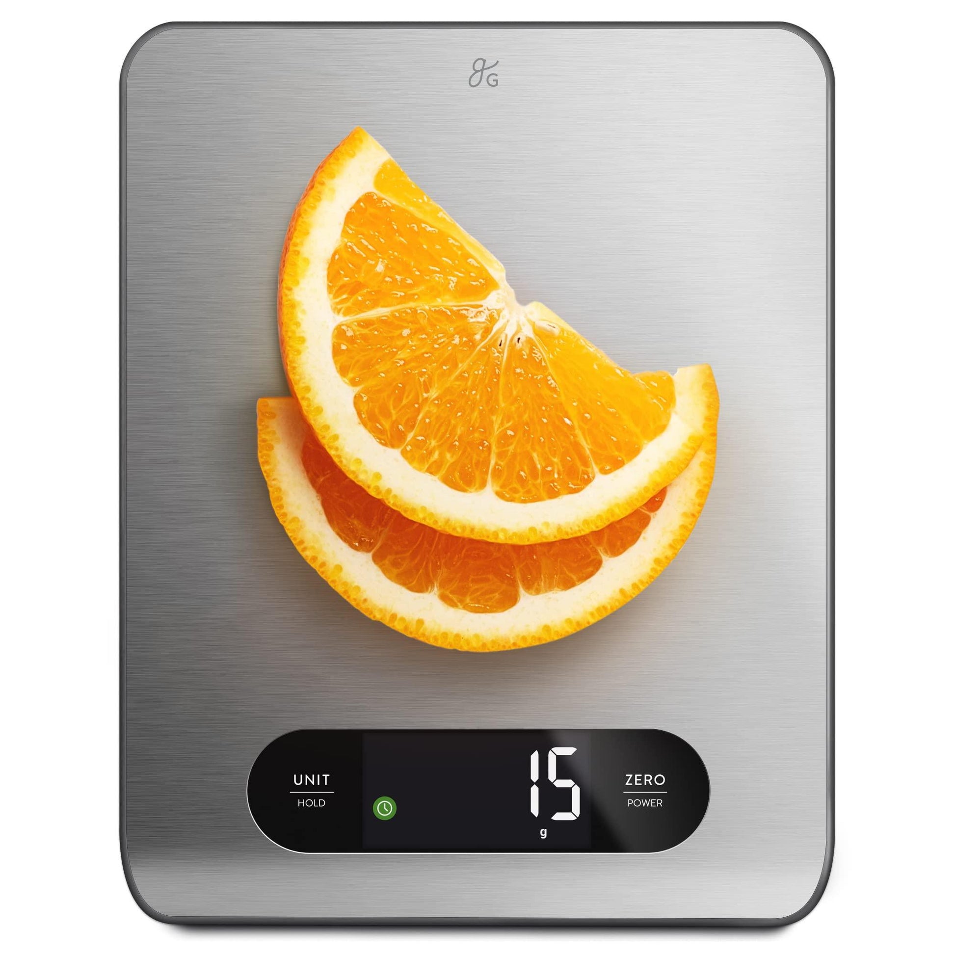 Greater Goods Stainless Steel Food Scale - A Premium Kitchen Scale That Weighs in Grams, Ounces, Fluid Ounces, and Milliliters | Hi-Def LCD Screen and Easy-to-Store Size | Designed in St. Louis - CookCave