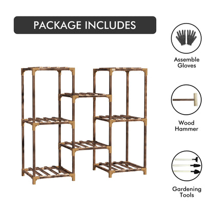 New England Stories Plant Stand Indoor, Outdoor Wood Plant Stands for Multiple Plants, Plant Shelf Ladder Table Plant Pot Stand for Living Room, Patio, Balcony, Plant Gardening Gift - CookCave