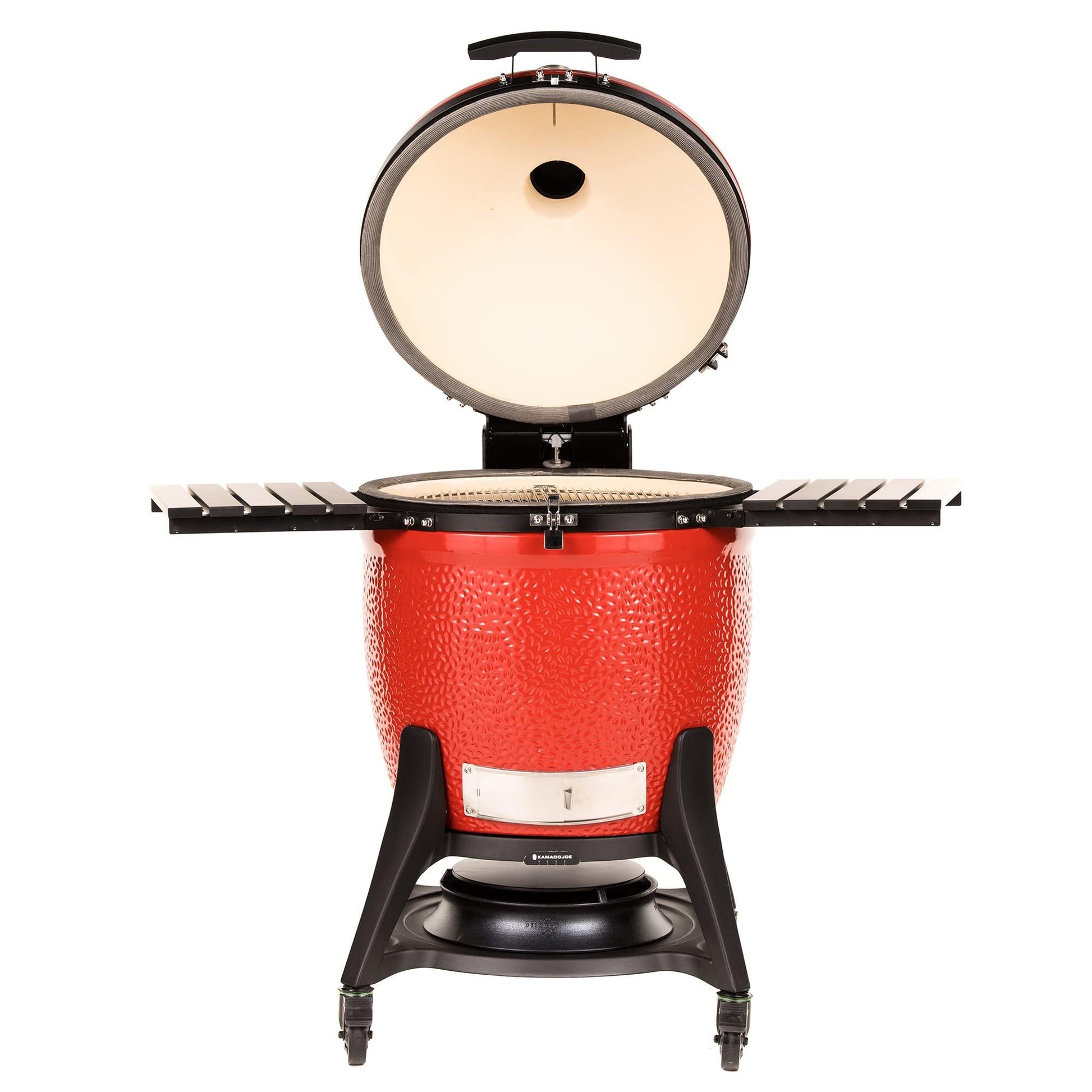 Kamado Joe KJ15041021 Big Joe III 24-inch Charcoal Grill with Cart and Side Shelves, Blaze Red - CookCave