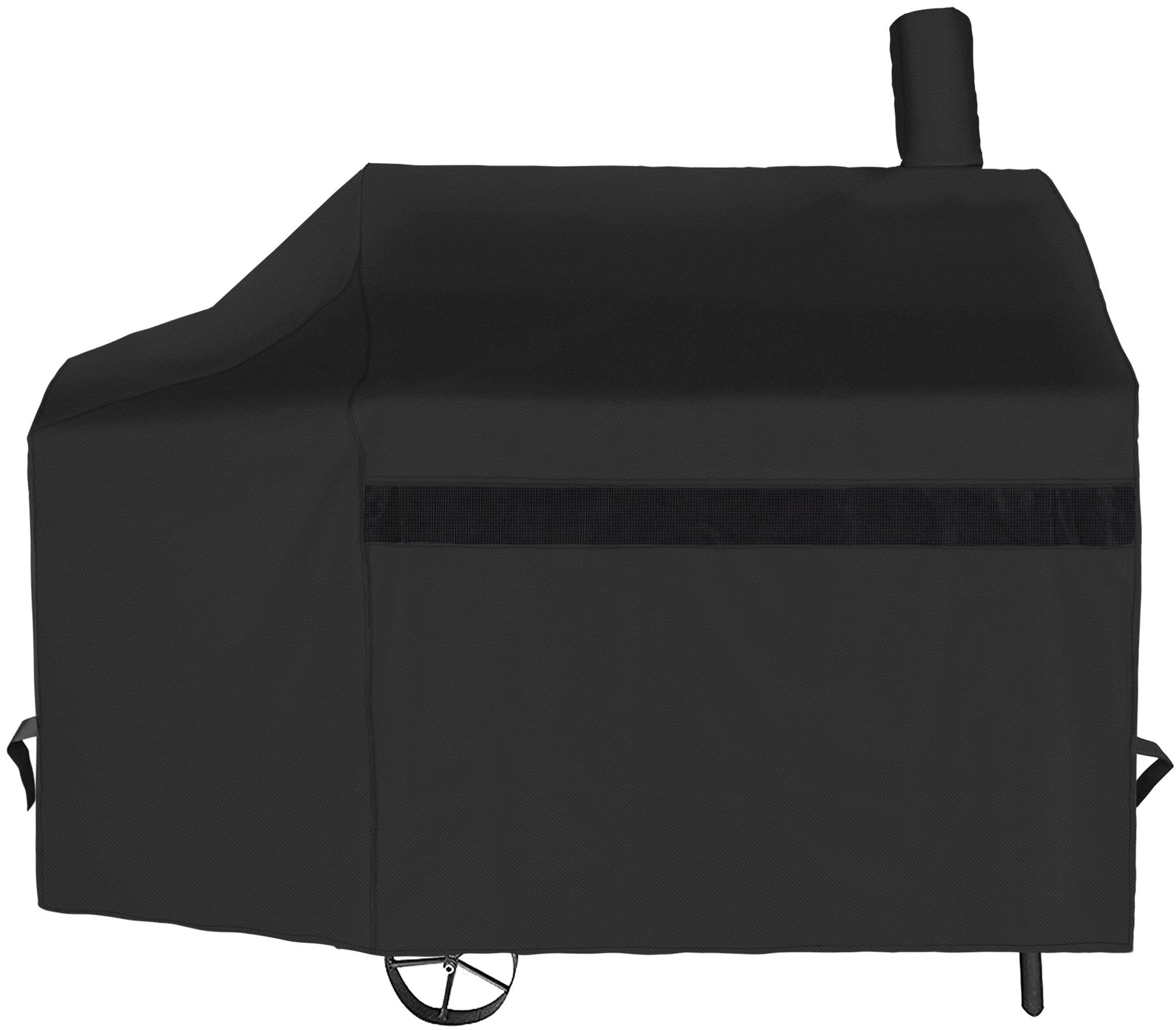 NEXCOVER Offset Smoker Cover - 60 Inch Waterproof Charcoal Grill Cover, Outdoor Heavy Duty BBQ Cover, Rip Resistant Smokestack Barbecue Cover for Brinkmann Char-Broil Weber Nexgrill, Black. - CookCave
