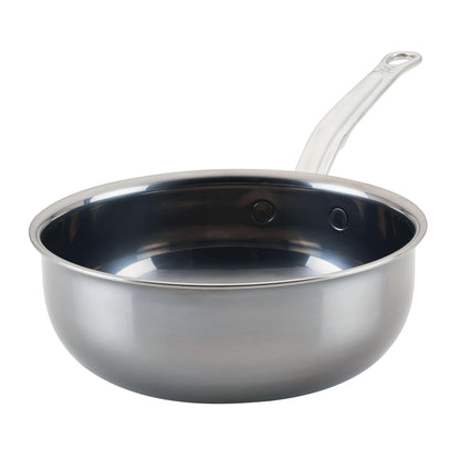Hestan - NanoBond Collection - Titanium Stainless Steel 2-Quart Saucier Pan with Lid - Toxin, PFAS, & Chemical Free Clean Cookware, Induction Cooktop Compatible - CookCave
