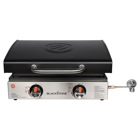 Blackstone 1813 Stainless Steel Propane Gas Hood Portable, Flat Griddle Grill Station for Kitchen, Camping, Outdoor, Tailgating, Tabletop, Countertop – Heavy Duty, 12, 000 BTUs, 22 Inch, Black - CookCave