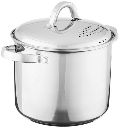 Oster Sangerfield Stainless Steel Cookware 5-Quart Pasta Pot w/Steamer & Strainer Lid - CookCave