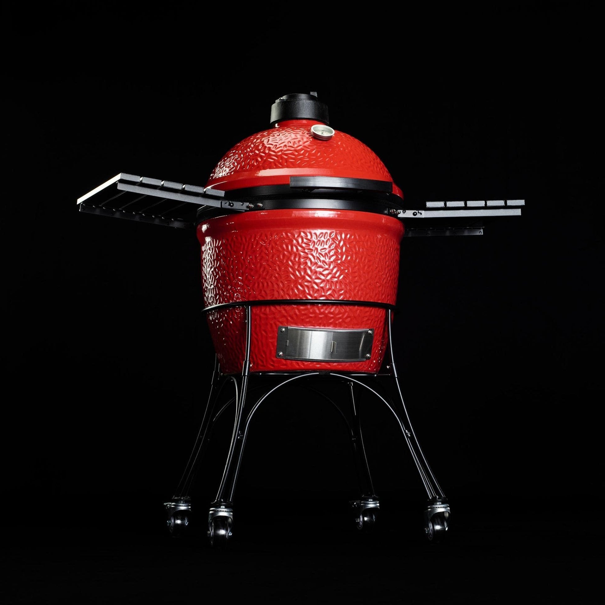 Kamado Joe KJ23RH Classic Joe I 18-inch Charcoal Grill with Cart and Side Shelves, Blaze Red - CookCave