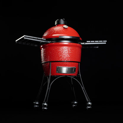 Kamado Joe KJ23RH Classic Joe I 18-inch Charcoal Grill with Cart and Side Shelves, Blaze Red - CookCave