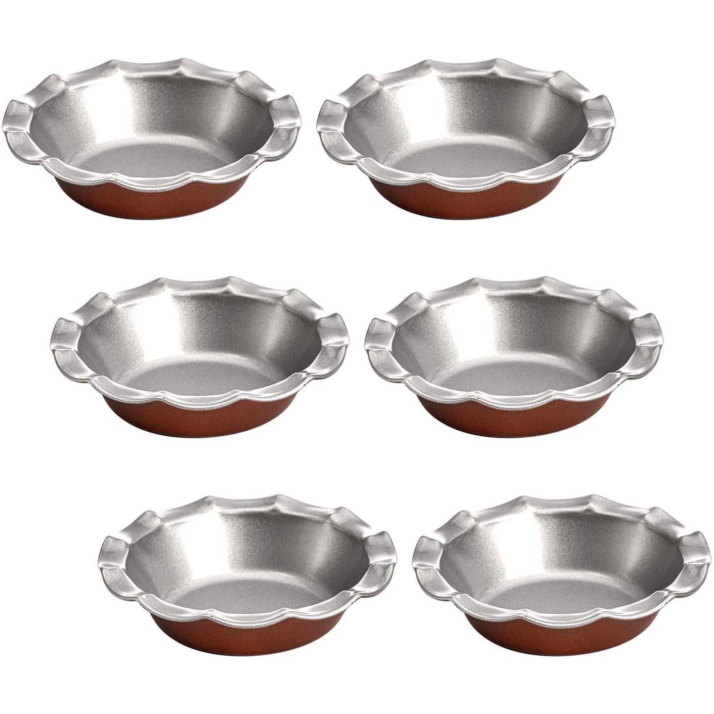 Tosnail 6 Pack 5" Mini Fluted Tart Pan, Pie Pan, Small Pie Tart Mold, Nonstick Quiche Pan for Baking - CookCave