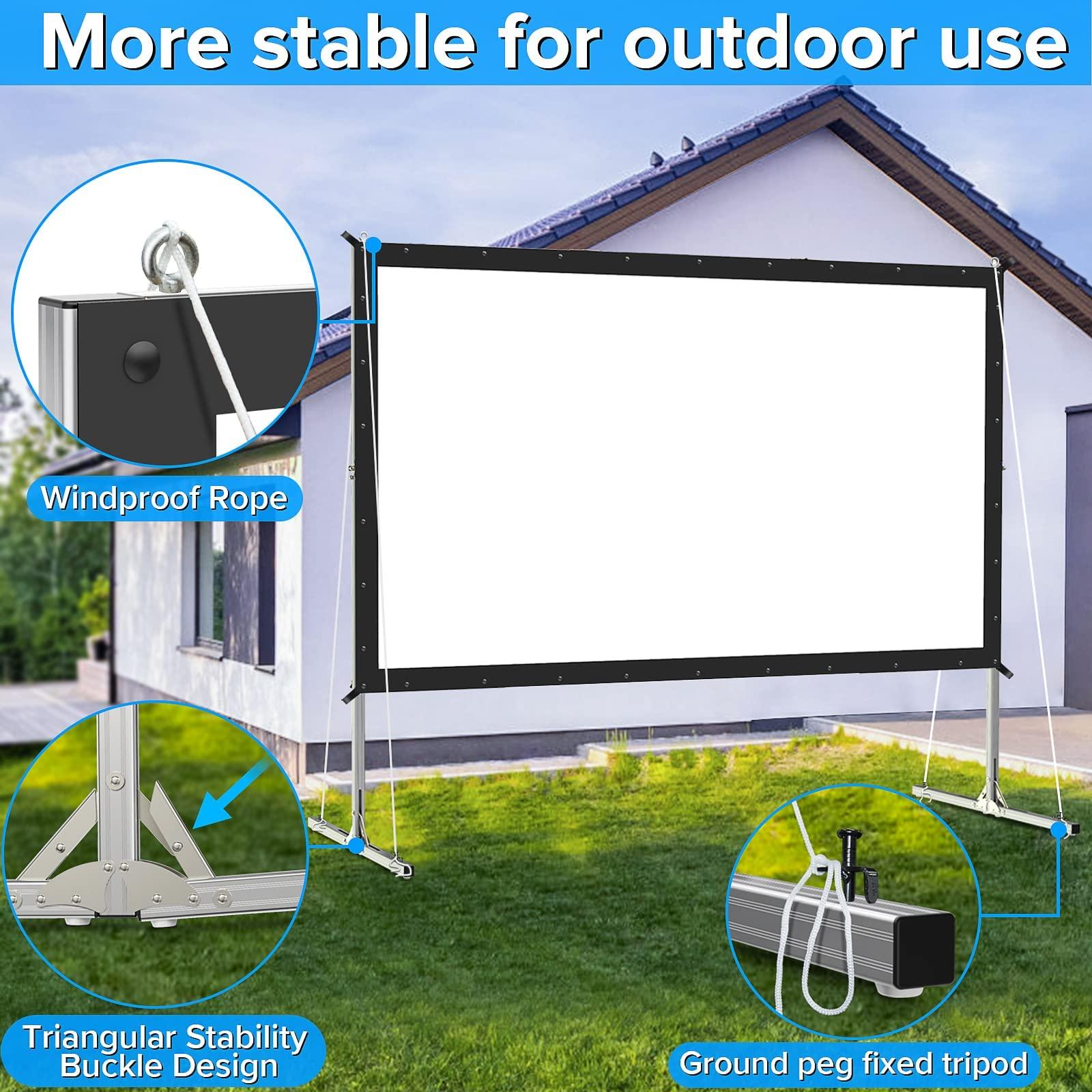 Projector Screen Outdoor,JWSIT 120 inch Outdoor Movie Screen-Upgraded 3 Layers PVC 16:9 Outdoor Projector Screen,Portable Video Projection Screen with Carrying Bag for Home Theater Backyard - CookCave