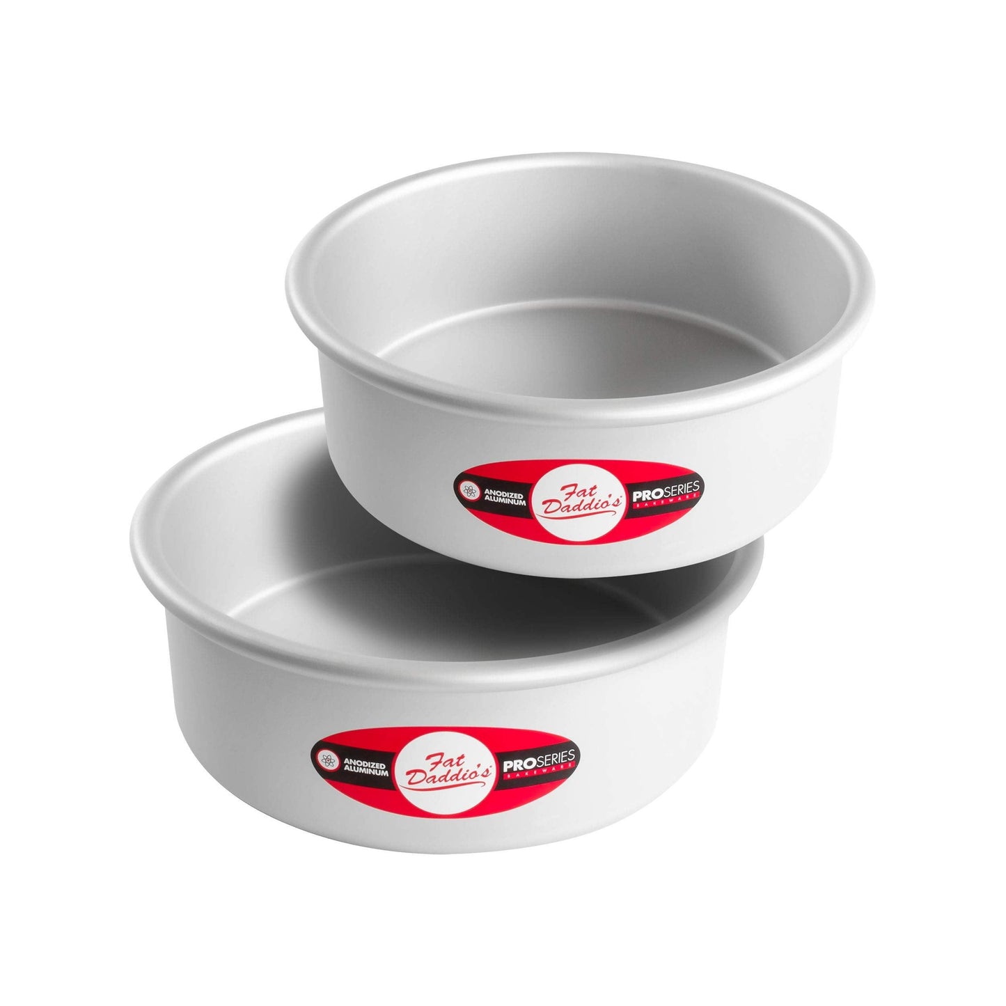 Fat Daddio's Anodized Aluminum Round Cake Pans, 2 Piece Set, 8 x 3 Inch - CookCave