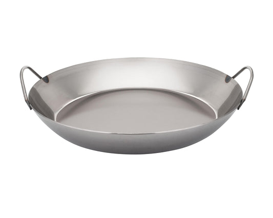 Matfer Bourgeat Black Carbon Steel Paella Pan, 15 3/4" - CookCave