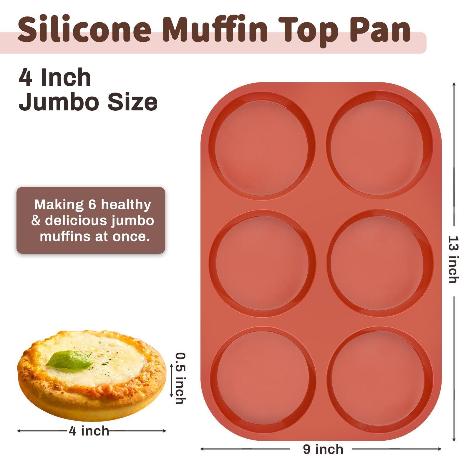 JOERSH 2-PK Silicone Egg Molds Non-Stick 4" Jumbo Size Round Muffin Top Baking Pans Egg Molds for Breakfast Egg Sandwiches, Corn Bread & English Muffins - CookCave