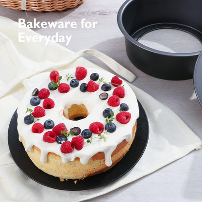 HONGBAKE Angel Food Cake Pan with Removable Bottom, 10 Inch Tube Pan, Nonstick Pound Cake Pans for Baking, Chiffon Cake Mold, 16-Cup, Heavy Duty - Dark Grey - CookCave