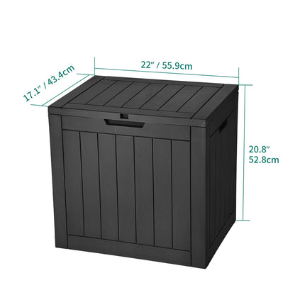 YITAHOME 30 Gallon Deck Box Outdoor Storage Box, Waterproof Resin Package Delivery and Storage Box with Lockable Lid for Patio Furniture Cushions, Pool Accessories, Garden Tools, Black - CookCave