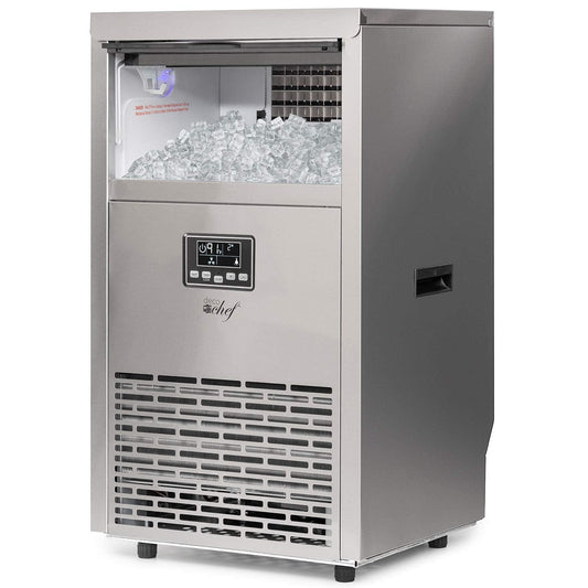 Deco Chef Commercial Ice Maker 99lb Every 24 Hours 33lb Storage Capacity Stainless Steel Great for Hotels, Restaurants, Bars, Homes, Offices Includes Connection Hoses and Ice Scoop - CookCave