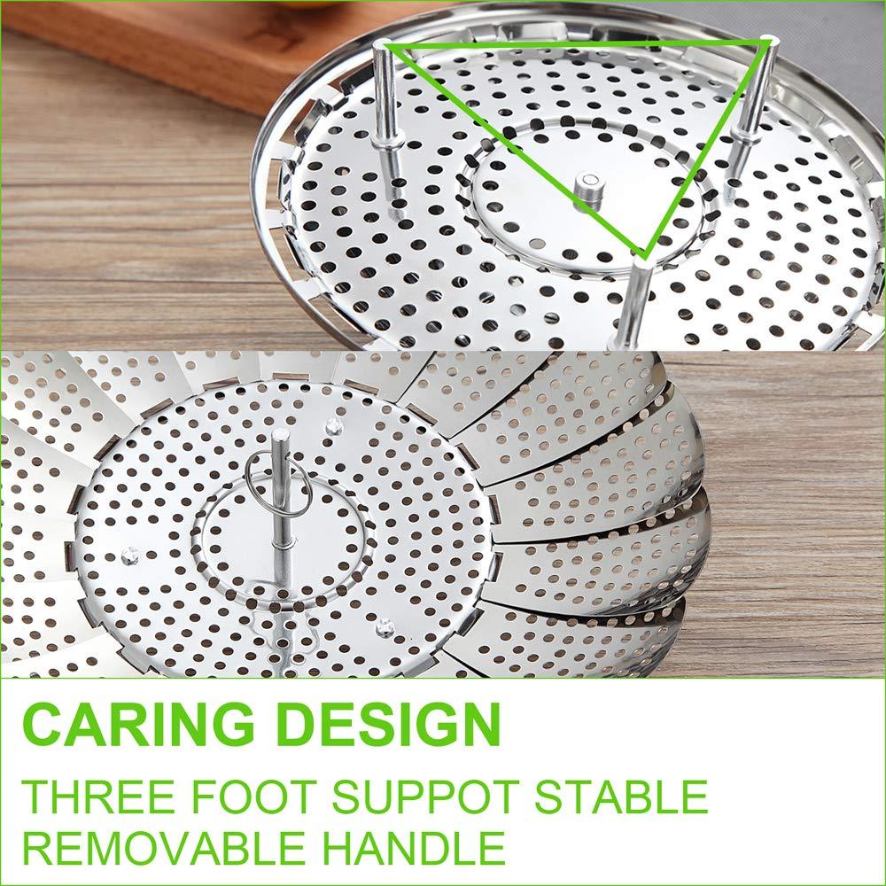 FOFAYU Vegetable Steamer Basket for Cooking, Stainless Steel Veggie Fish Food Steamer Basket, Folding Expandable Steamers to Fit Various Size Pot - CookCave