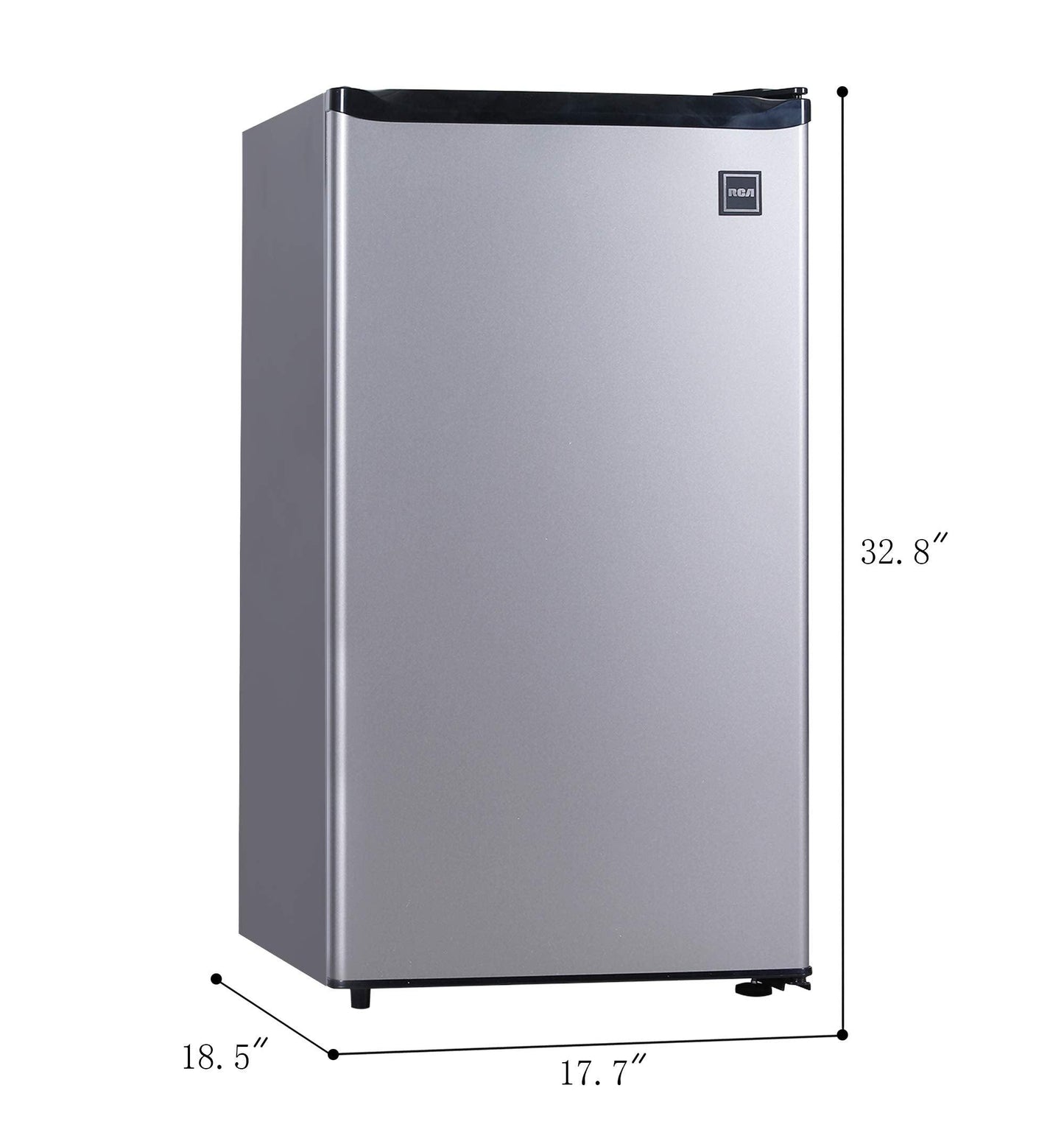 RCA RFR322 Mini Refrigerator, Compact Freezer Compartment, Adjustable Thermostat Control, Reversible Door, Ideal Fridge for Dorm, Office, Apartment, Platinum Stainless, 3.2 Cubic Feet - CookCave