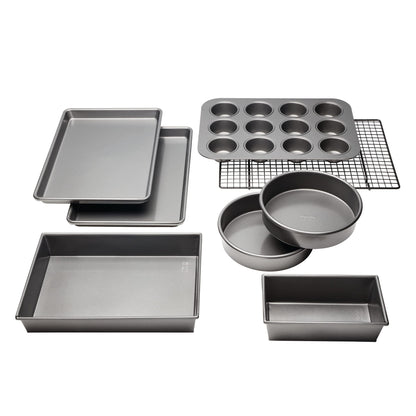 Chicago Metallic Professional Non-Stick 8-Piece Bakeware Set, Silver - CookCave