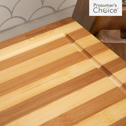 Prosumer's Choice Premium Bamboo Large Cutting Boards | Stovetop Cover with Juice Grooves For Kitchen | Large Wooden Butcher Block for Turkey, Meat, Vegetables, BBQ with Adjustable Legs, 11 X 21.25 - CookCave