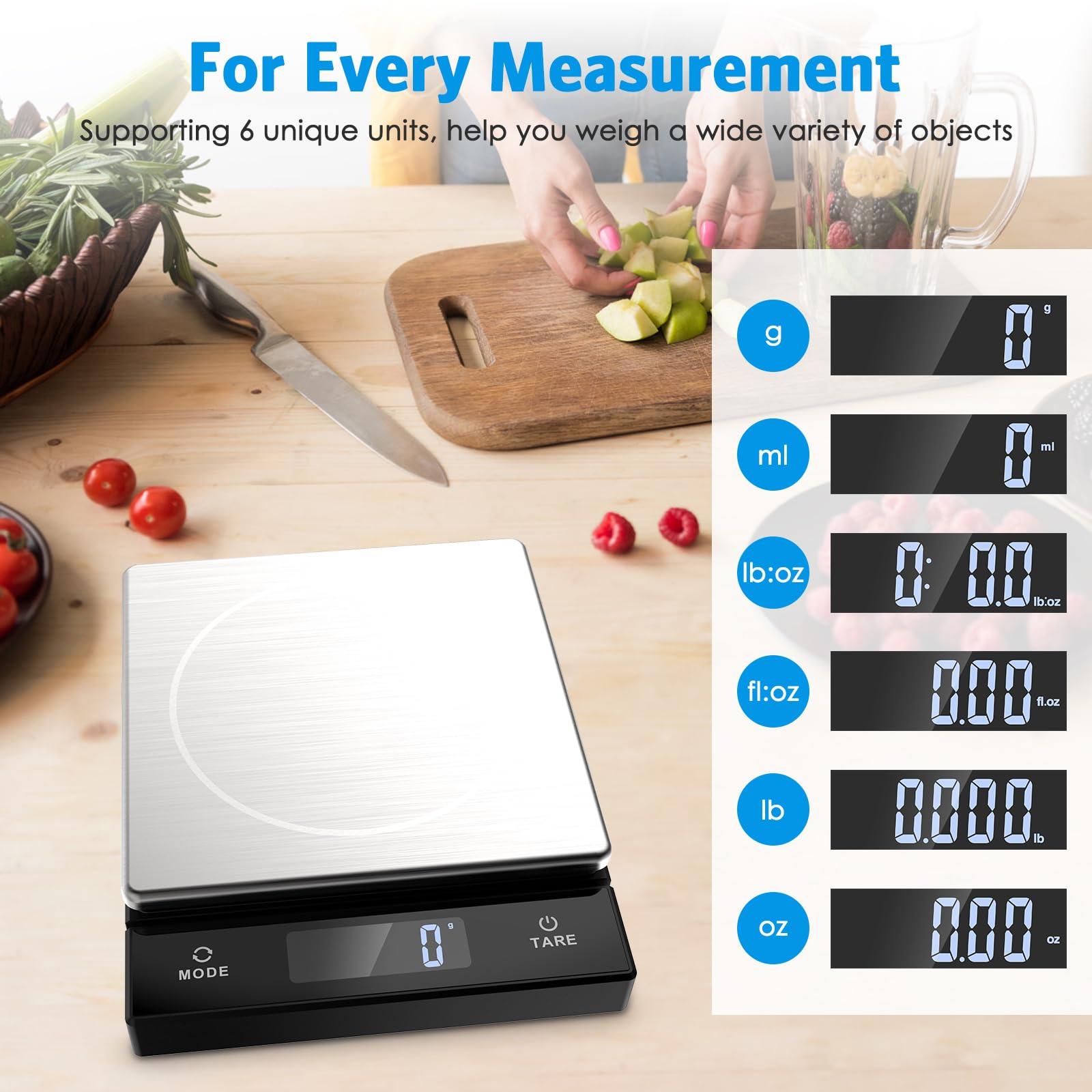 Olipiter 10Kg/1g Display Electronic Scale, Large LED Display Screen, Pull-Out Display Kitchen Scales, Multi Function Food Weight Scales for Cooking, High-Precision Weighing Scale with Tare Function - CookCave