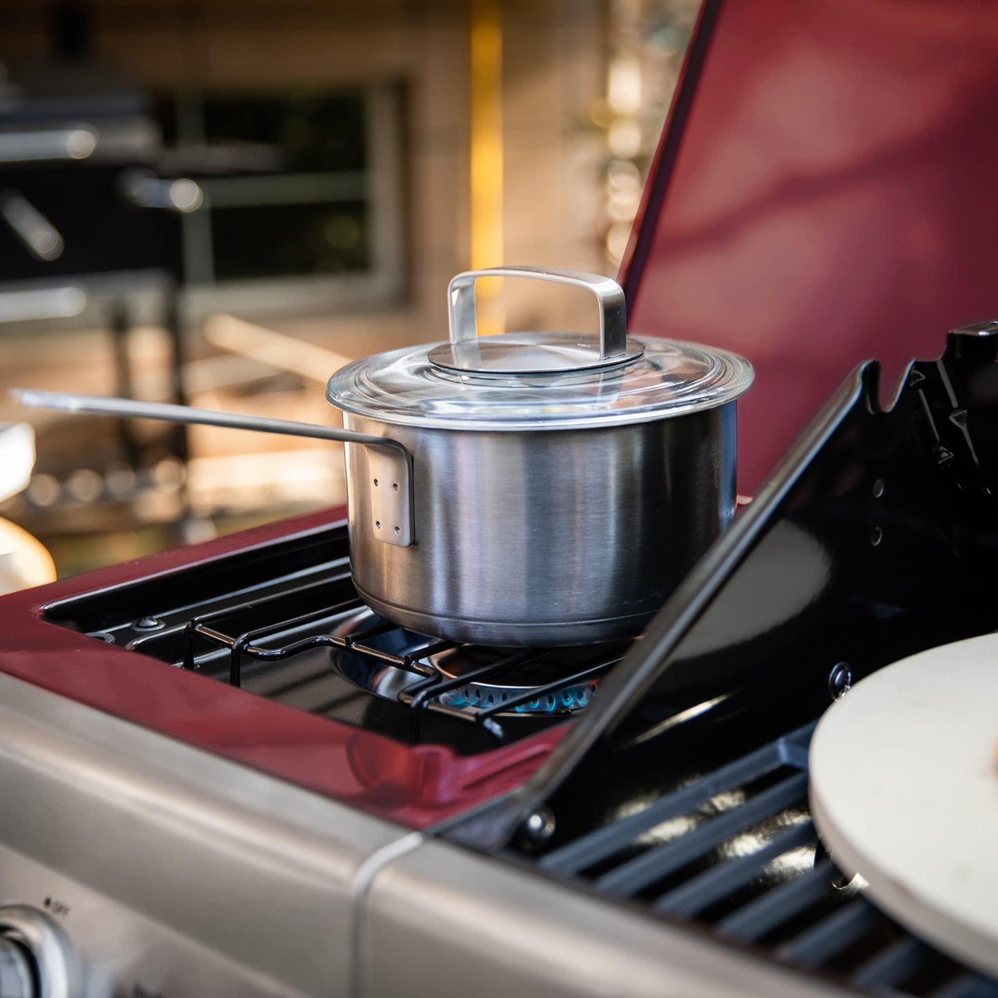 Royal Gourmet GA6402R 6-Burner BBQ Propane Gas Grill with Sear Burner and Side Burner, 74,000 BTU, Cabinet Style Barbecue Grill for Outdoor Grilling and Backyard Cooking, Red - CookCave