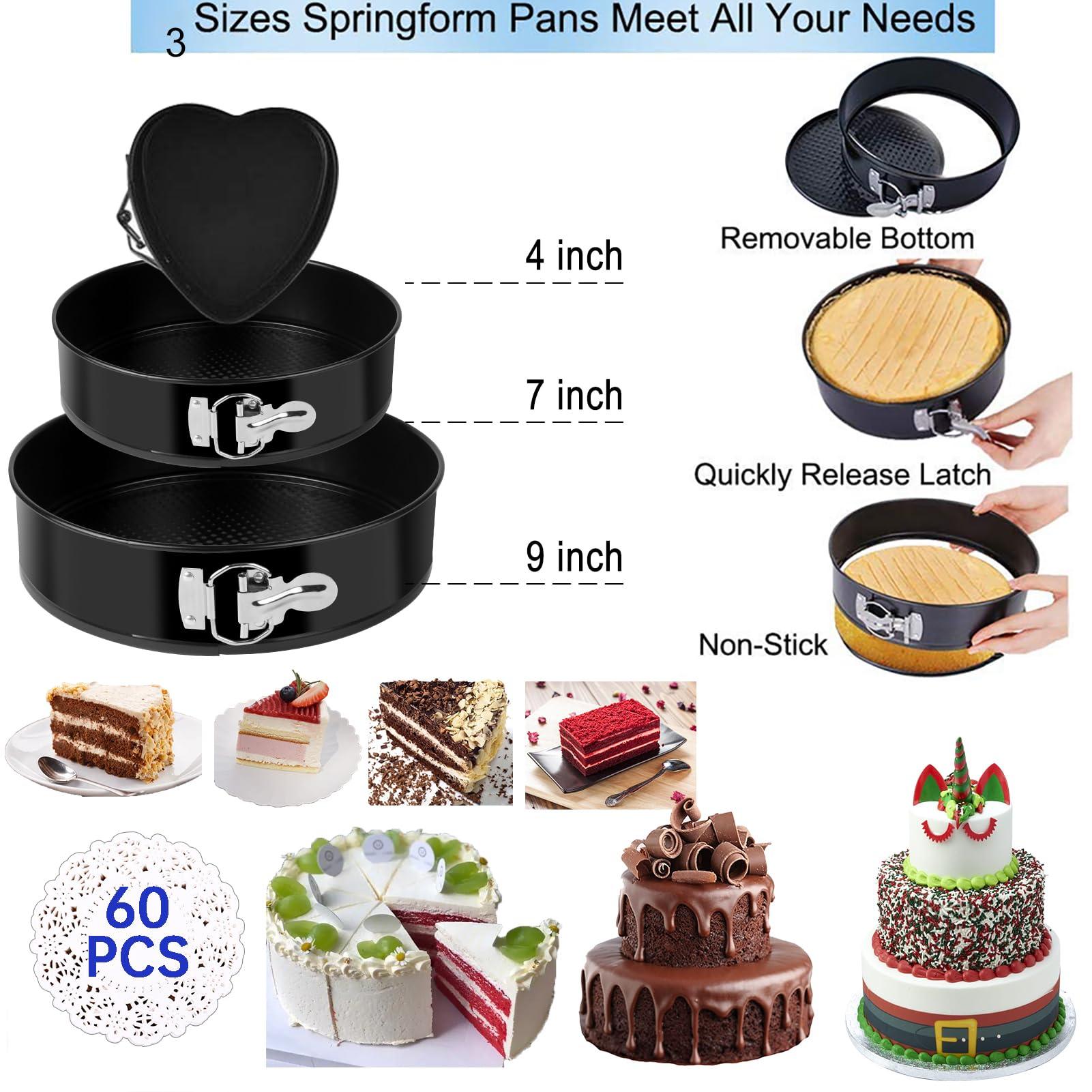 Cake Decorating Kits 567 PCS Baking Set with Springform Pans Set, Rotating Turntable, Decorating Tools, Cake Baking Supplies for Beginners and Cake Lovers - CookCave