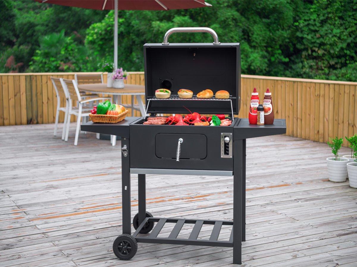Royal Gourmet CD1824AC 24 Inch Charcoal Grill BBQ Outdoor Picnic, Patio Backyard Cooking, with Cover, Black - CookCave