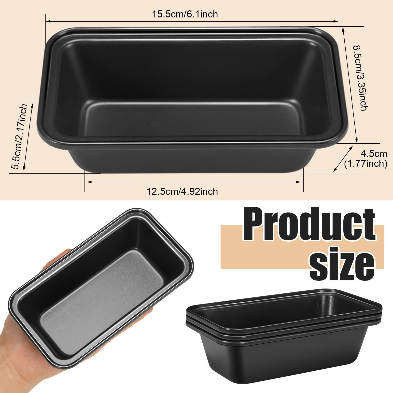 Uiifan 12 Pcs Mini Loaf Pan for Baking Bread Non Stick Small Banana Bread Tins 6.1 x 3.3 x 2.1 Inches Nonstick Carbon Steel Tiny Meatloaf Pan for Oven and Baking (Dark Grey) - CookCave