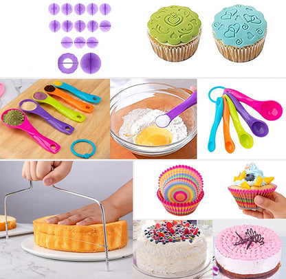 Cake Decorating Supplies 471pcs, Baking Tools Set for Cakes，Cake Turntable, Piping Icing Tips for Beginners or Professional - CookCave