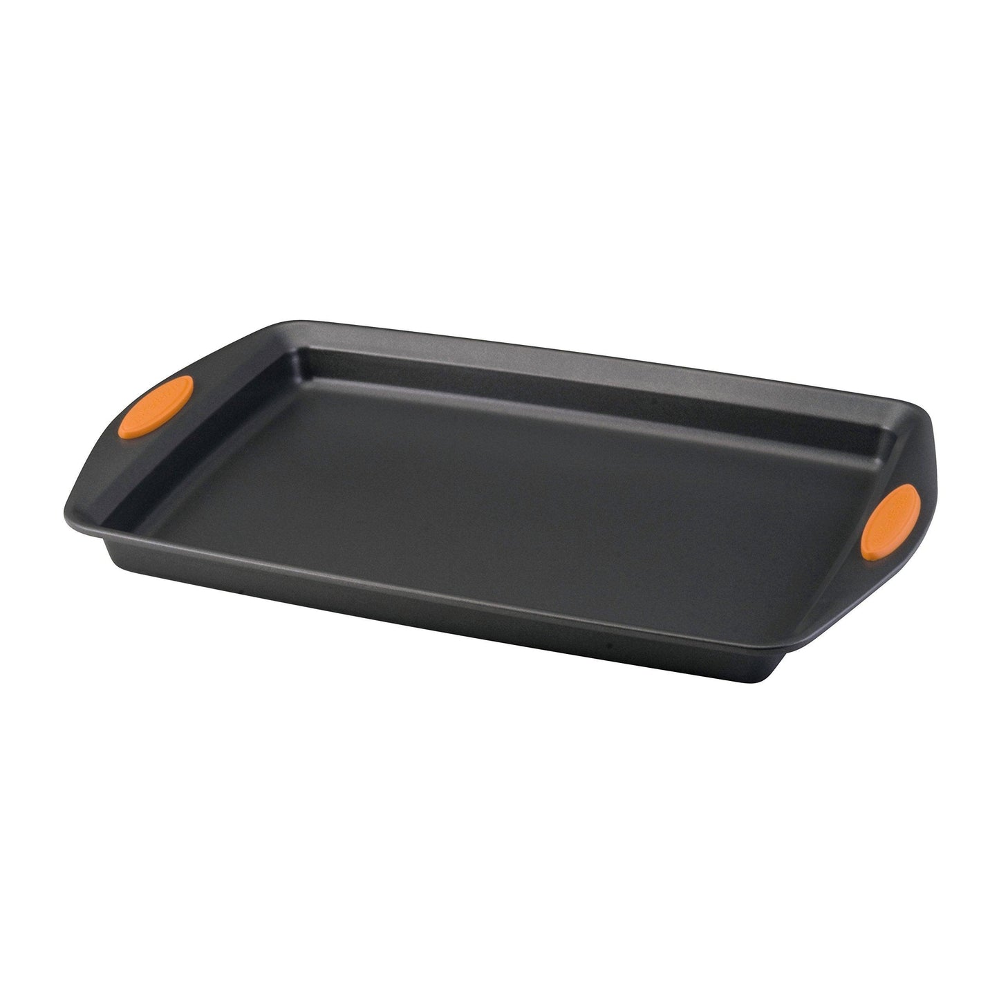 Rachael Ray Nonstick Bakeware with Grips, Nonstick Cookie Sheet / Baking Sheet - 10 Inch x 15 Inch, Gray with Orange Grips - CookCave