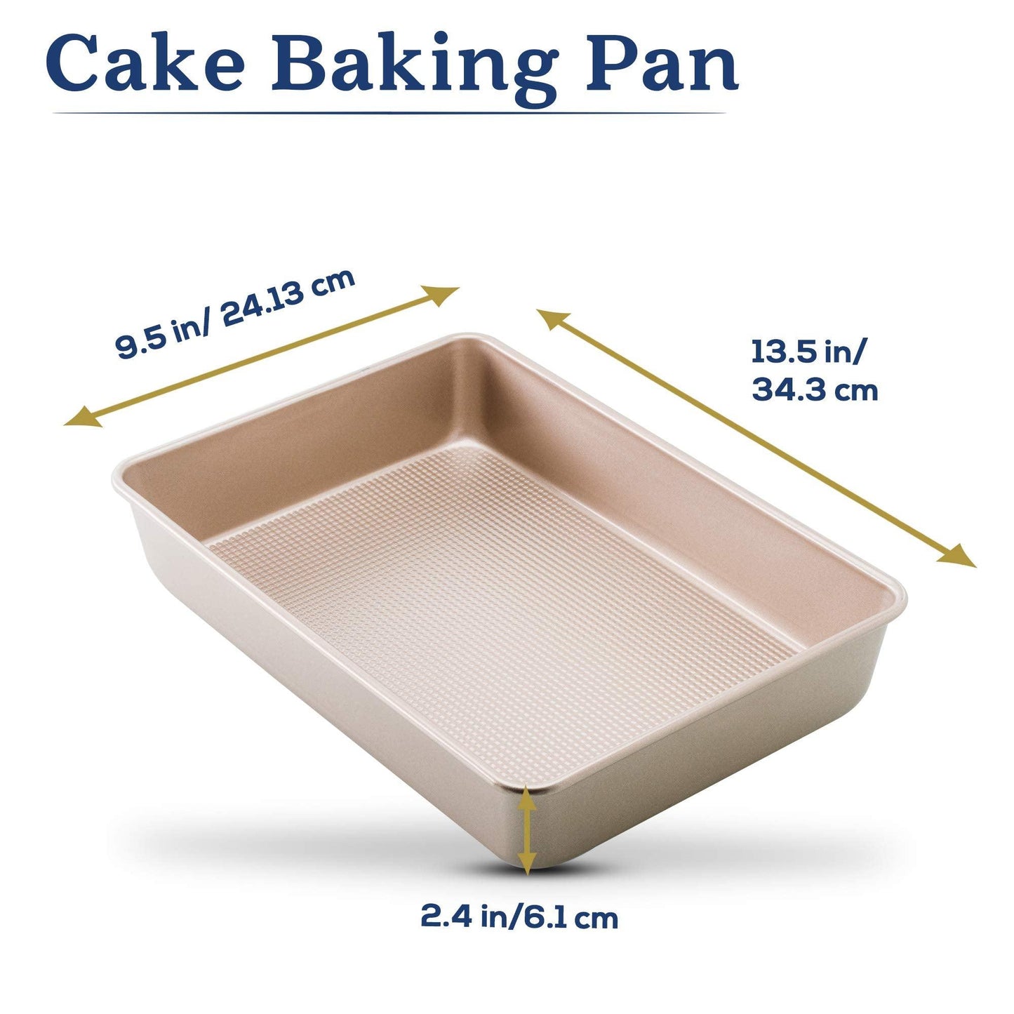 Ultra Cuisine 9x13 Inch Cake Baking And Brownie Pan - Easy Cleaning And Low Maintenance - Elevated Non-Stick Even Baking Experience - Food Safe Coating - Bake Like A Pro For A Lifetime - CookCave