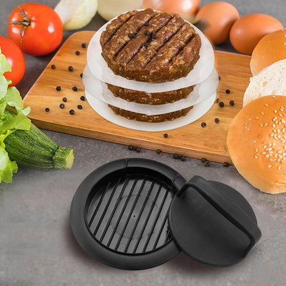 HiempTru Burger Press Patty Maker, Round Non-Stick Stuffed Hamburger Press Accessories Smashed Hamburger Press Patty Burger Meat Sausage Beef Maker Mold Kitchen Gadgets for Grilling (1 Pack, Black) - CookCave