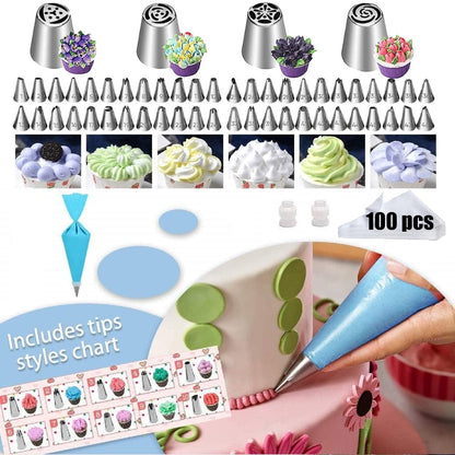 390PCS Cake Decorating Supplies Kit, Baking Tools Set for Cakes – 3 Packs Springform Cake Pans Cake Rotating Turntable 48 Numbered Piping Icing Tips 4 Russian Nozzles 9 Fondant Tools for Beginners - CookCave