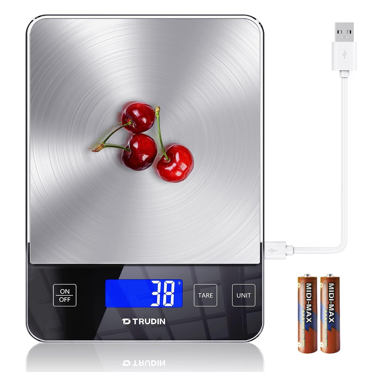 NASA-Grade 33lb Digital Kitchen Scale, Precisely Measures Grams and Ounces for Baking and Cooking, Waterproof Tempered Glass - CookCave