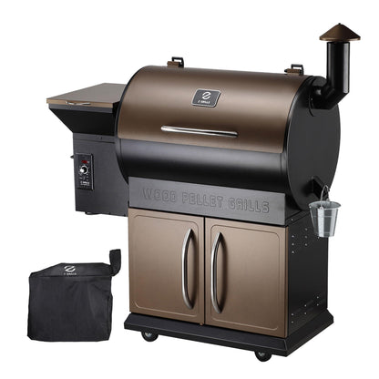 Z GRILLS Wood Pellet Grill Smoker with PID Control, Rain Cover, 700 sq. in Cooking Area for Outdoor BBQ, Smoke, Bake and Roast, 700D - CookCave